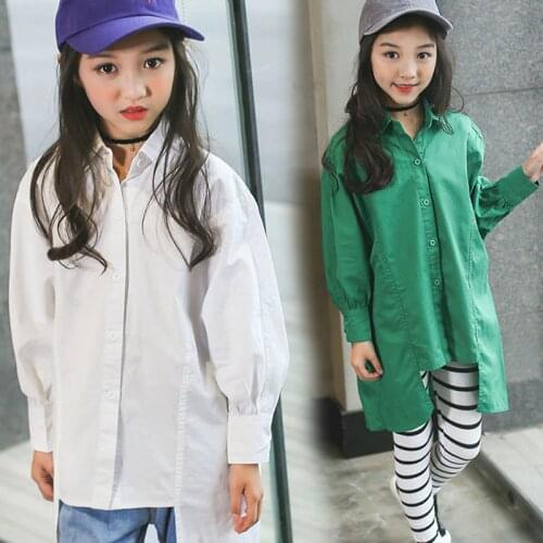 School clothes long sleeve shirt girls little girls tops girls cotton long kids school teen blouse