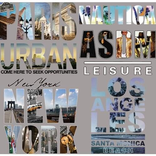 NEW On Color Letter Patches Clothes Stickers Thermal Heat Transfer For T-shirts Printed Patch