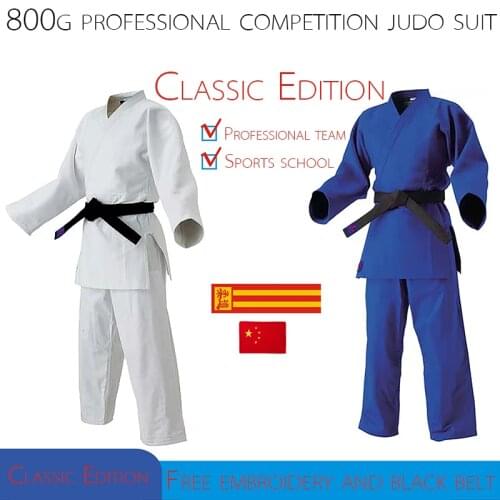 Thicken 800g professional competition judo suits for men and women adult training judo suits coach suits can be customized