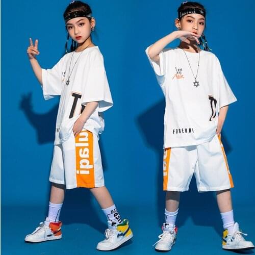 Jazz Street Dance Outfit For Kids Boys Modern Dance Rave Clothes Short Sleeved Shorts Ballroom Hip Hop Dance Clothing DQS7183