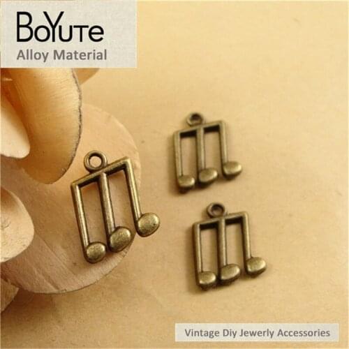 BoYuTe (50 Pieces/Lot) 14*21MM Vintage Accessories Parts Alloy Antique Bronze Music Operator Pendant Diy for Jewelry Makings