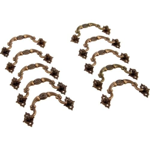 10sets Pull Handle Plastic Knob Vintage Cabinet Door Knobs screws Cupboard Drawer Wardrobe Antique Bronze Furniture Hardware