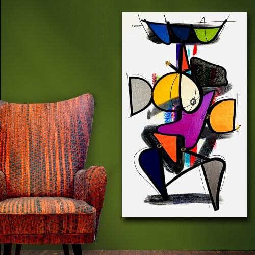 Wxkoil Pop Art Abstract MOON Wall Art Canvas Painting For Living Room Home Decoration Oil Painting On Canvas Wall Painting