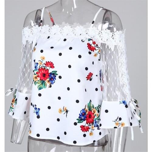 2020 Womens Sexy Lace Tops Lace Ruffles Chic blusa feminina Blouse Short Sleeve Casual shirt tops Women clothing Girls blusa