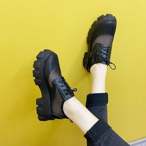 Elegant Shoes Woman Flats British Style Clogs Platform Tennis Female Modis Casual Sneaker Dress Preppy Creepers Summer New Breat