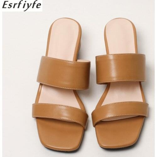 ESRFIYFE 2020 New Women Slippers High Heels Open Toe Shoes Woman Solid Outdoor Footwear Ladies Summer Pvc Beach Shoes Large Size