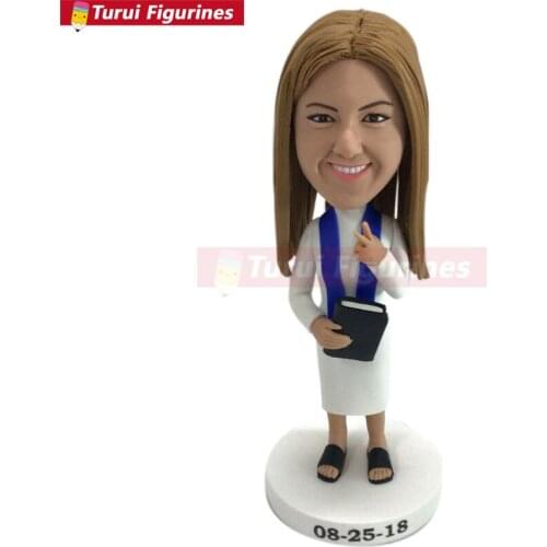 Female Wedding Officiant Personalized Female Officiant Bobble Head Female Priest Female Pastor Female Minister Female Reverend F