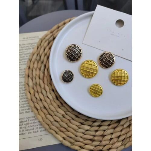 10pcs golden gold metal buttons garment coat sewing accessories buttons for clothing crafts Black point oil button