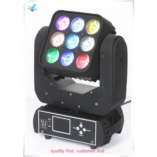 2pcs/lot Beam Lyre Wash 9x12w Stage Matrix Moving Head Light LED Luces Pro RGBW 4IN1 DJ Disco Lighting 3X3 LED Panel Mobile Head
