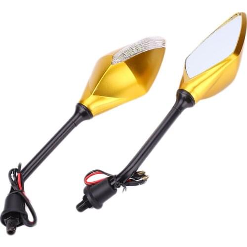 2PCS 10MM Motorcycle LED Turn Signal Rearview Mirror Light Cornering Lamp