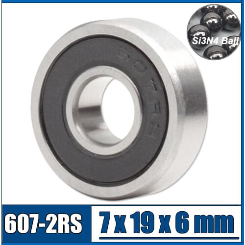 607 Hybrid Ceramic Bearing 7*19*6 mm ABEC-1 ( 1 PC) Industry Motor Spindle 607HC Hybrids Si3N4 Ball Bearings 3NC 607RS