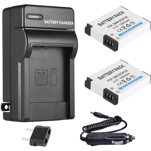 Battery (2-Pack) + Charger For Panasonic Lumix DMC-FT5, DMC-FT6, DC-FT7, DMC-LZ40, DMC-TS5, DMC-TS6, DC-TS7 Digital Camera