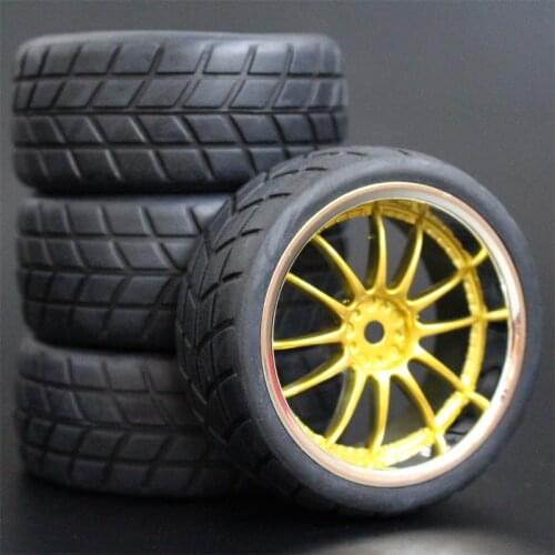 4pcs 1/10 On-Road Car Tires 26*64MM Plastic Wheel Rim Rubber Tyre 9003 for HSP Tamiya HPI Kyosho Sakura 94122 94123 D3 D4 tt02