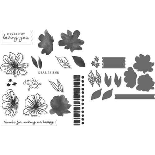 Flowers Silicone Clear Stamps And Dies 2021 New DIY Scrapbooking Embossing Photo Album Decor Paper Card Craft Supplies