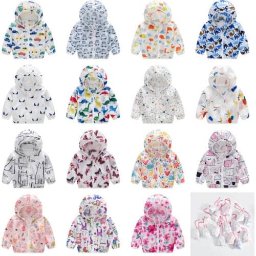 2021 Childrens Hooded Sun Protection Clothing Thin Summer Baby Boys Girls Travel Thin Coat Kid Beach Jacket Outwear
