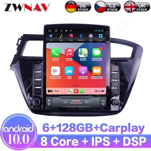 For Hyundai I20 2013 - 2017 6+128G Android10.0 IPS Touch Screen Receiver Car Multimedia Radio Player GPS Navigation DSP Carplay