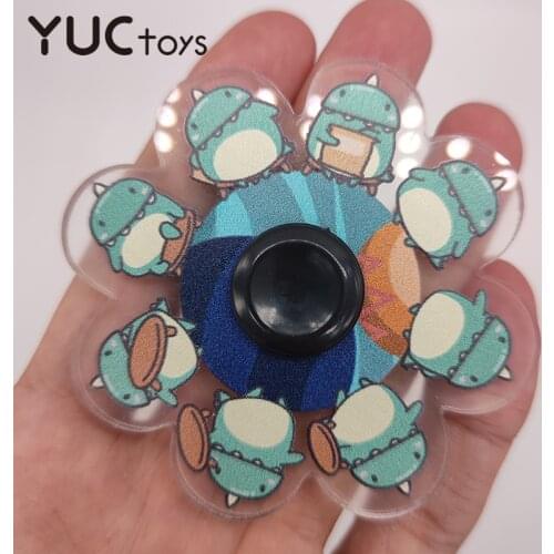 Fidget Spinner Anime Toys Running Finger Hand Gyro Bearing Cute Relief Stress Dynamic Cat Cartoon EDC Children 2021 Novel Gifts