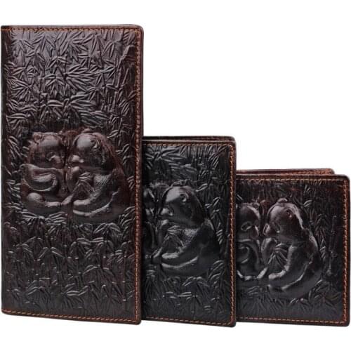 Joyir men genuine leather wallet personality animal print Multi-card position coin purses holder for man three style Clutch bag
