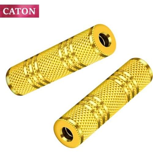 Caton 3.5mm Jack Coupler Gold Plated 3.5 mm Female to 3.5mm Female Jack plug audio Stereo Coupler Socket Adapter connectors