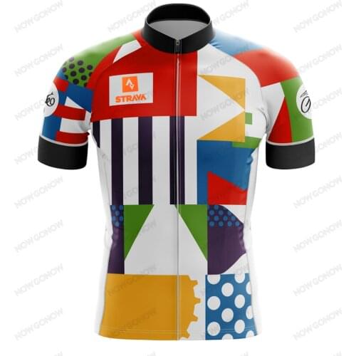 Classic Mixed Colorful Cycling Jersey Men Tour Team Cool Short Sleeve Outdoor Racing Breathable Bike Clothing Wear Road Mountain