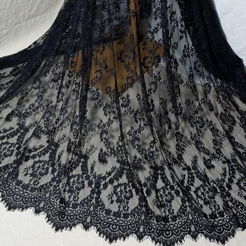 3Meter French high-end designer clothing eyelash lace silk yarn lace DIY wedding veil dress home accessories