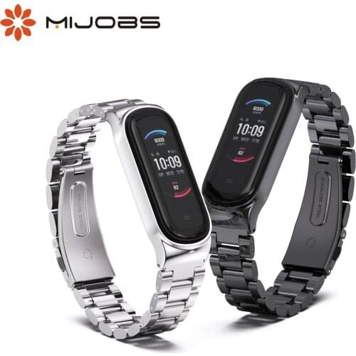 Strap for Amazfit Band 5 Wrist Band for Xiaomi Mi Band 6 5 4 3 Metal Bracelet Band Strap for Miband 5 4 Correa for Amazfit 5