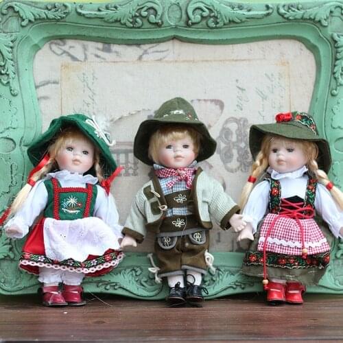 Cute Germany Vintage Garden Flower Ceramic Antique Christmas Baby Girl Doll Home Decoration Gift