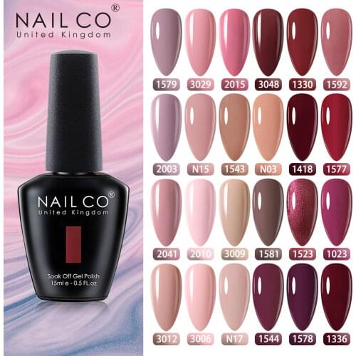 NAILCO 15ml Gel Polish Set Winter Color Glitter Matte Effect Gel Base Top Coat Ongles Decoration Nail Art Design Hybrid Esmalte