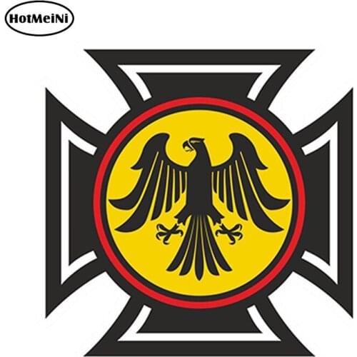 HotMeiNi Car Styling Car Sticker German Eagle Crest Vinyl Sticker Laptop Travel Luggage Waterproof Accessories 13cm x 13cm