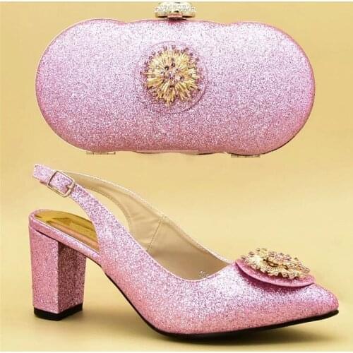 New Fashion Women Shoes and Bags To Match Set Italy Italian Shoes with Matching Bags Set Decorated with Appliques Party Pumps
