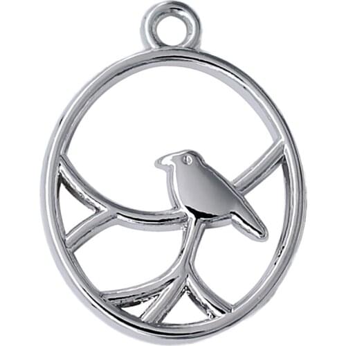 New Design Hollow Metal Bird Charm Pendant for Lucky Animal Jewelry Making Accessories