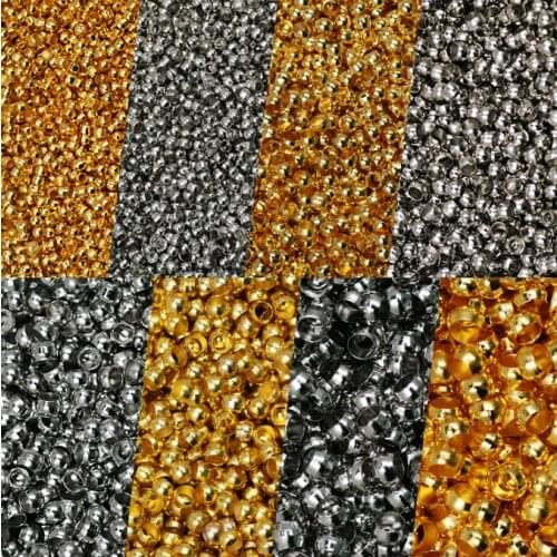 Dia 2mm 2.5mm 3mm 4mm Jewelry Findings Metal Beads Crimp End Bead For Diy Jewelry Findings