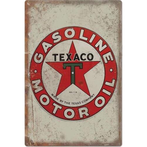 Original Retro Design Tin Metal Wall Art Signs, Gasoline Motor Oil Thick Tinplate Print Poster Wall Decoration for Garage
