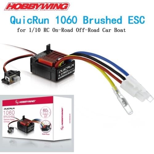 Original Hobbywing QuicRun 1060 Peak 360A Brushed ESC 6V/3A BEC for 1/10 1/12 On-road Off-road Car Boat Tank