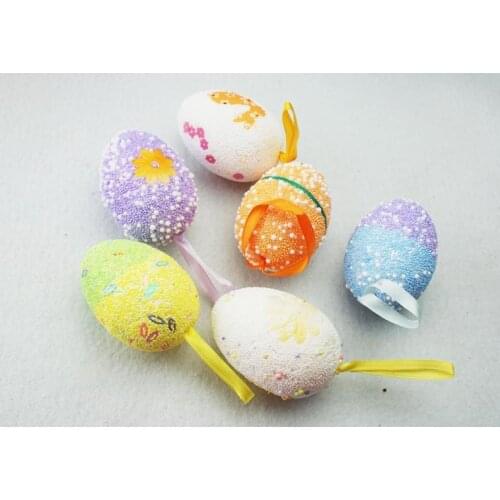 Easter bubble egg 5*7cm foam egg 6 decorated with colorful eggs thanksgiving decorations for home halloween decoration hanukkah