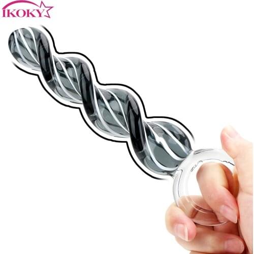Spiral Anal Plug Anal Sex Toys for Women Men Femme Glass Dildo Vaginal Stimulation Prostate Massager Butt Plug Crystal Penis