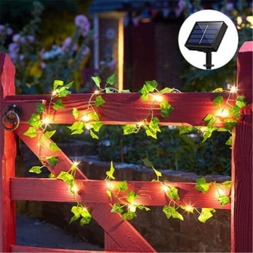 50/100 LED Outdoor Solar String Light LED Leaf Light Garland Christmas Party Waterproof Solar Lights for Wedding Garden Decor