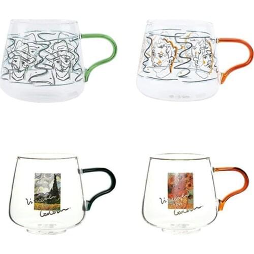 Van Gogh Series Heat Resistant Coffee Glasses Brief Tea Cup Creative Teaware Coffeeware