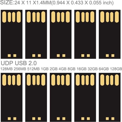 Waterproof UDP memory flash128MB 256MB 512MB 1GB 4GB 8GB 16GB 32GB USB 2.0 long board Udisk semi-finished chip pendrive Factory