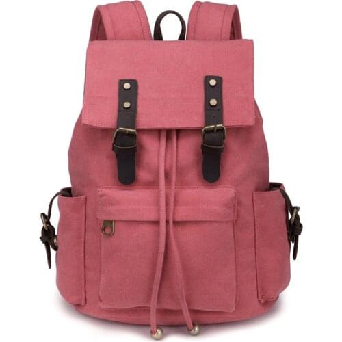 High-grade canvas bag student men and women school bag casual canvas bag travel backpack shoulder canvas backpack