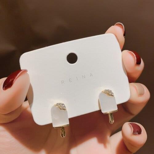 Yaologe 2020 New Fashione Korea Cute Sweet Ice Cream Earrings Tinny Cool Summer Stud Earrings For Women Statement Jewelry