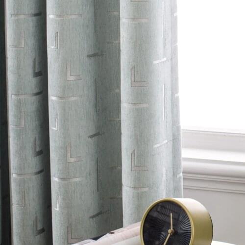 Custom Nordic shading Simplicity Chenille thick Jacquard geometry shading blackout curtain livingroom thick bedroom M1130