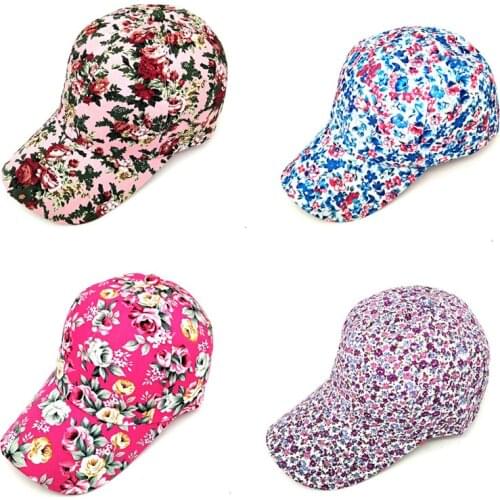 Female Sun Hat Adjustable dense flower pattern Baseball Cap Flower print Hats For women Four Seasons Snapback cap