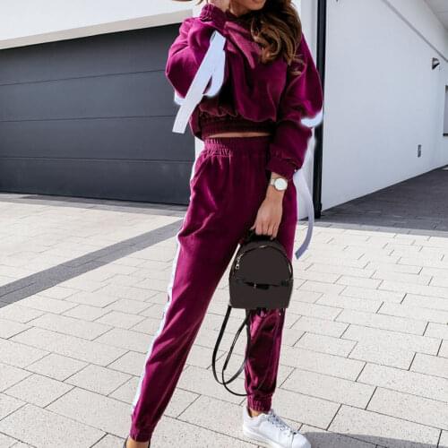 Women Tracksuit Autumn Winter Warm Velvet Two Piece Set Women Hooded Sweatshirs Pants Jogging Set Women Sport Tracksuit Outfits