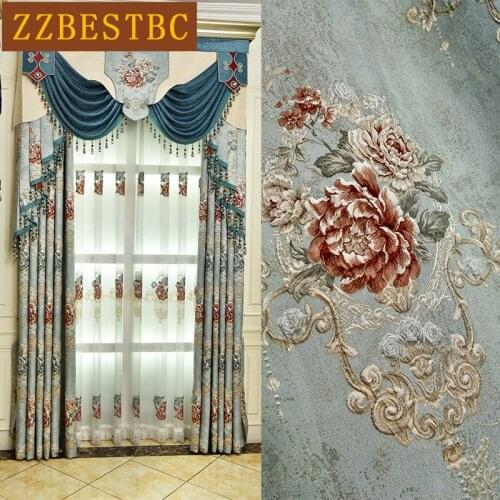 ZZBESTBC Neoclassical villa luxury finished home curtains for bedroom kitchen curtains curtains for living room luxury
