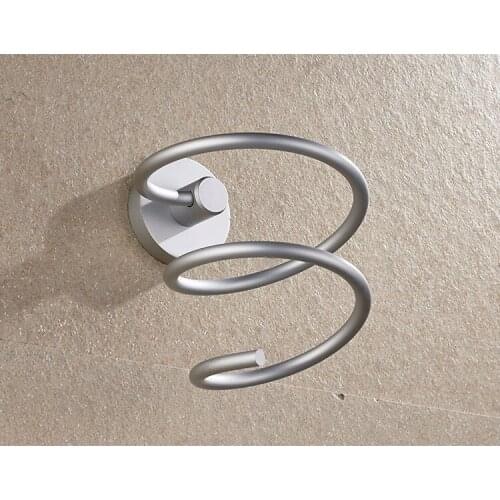 1PC Innovative Wall-mounted Hair Dryer Rack Space Aluminum Bathroom Wall Shelf Storage Hairdryer Holder KF 2011