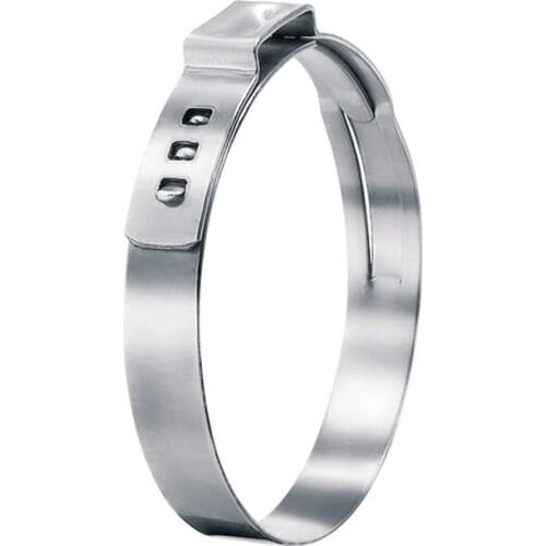 12.0-14.5 mm Pinch Clamps Stepless Single Ear Tight-Seal Vibration-Resistant for Firm Hose and Tube 304 Stainless Steel Pack 100