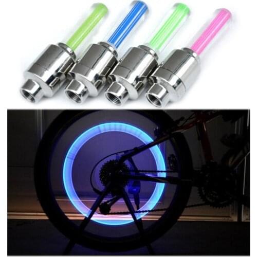 2Pcs Bike Light Led Bicycle Light Tire Gas Nozzle Core Glow Stick Lamp Tyre Caps Wheel Spokes Flash Light Bicycle Accessor
