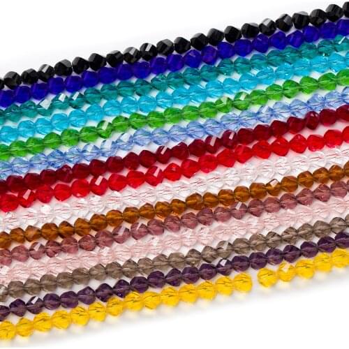 50 Piece Twisted Cut Faceted Crystal Glass Spacer Beads Jewelry Making For Handmade Bracelet Necklaces DIY 6-10mm