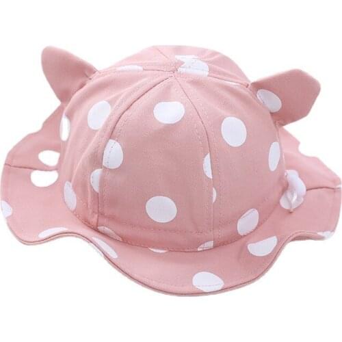 Polka Dot Ear Fisherman Baby Hat Autumn Winter Bucket Hat Fashion Childrens Baseball Cap Child Cap Baby Caps Outdoor Kids Hats